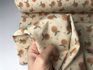 Bomuldsjersey - fine frugter i blide toner, gots, udgår